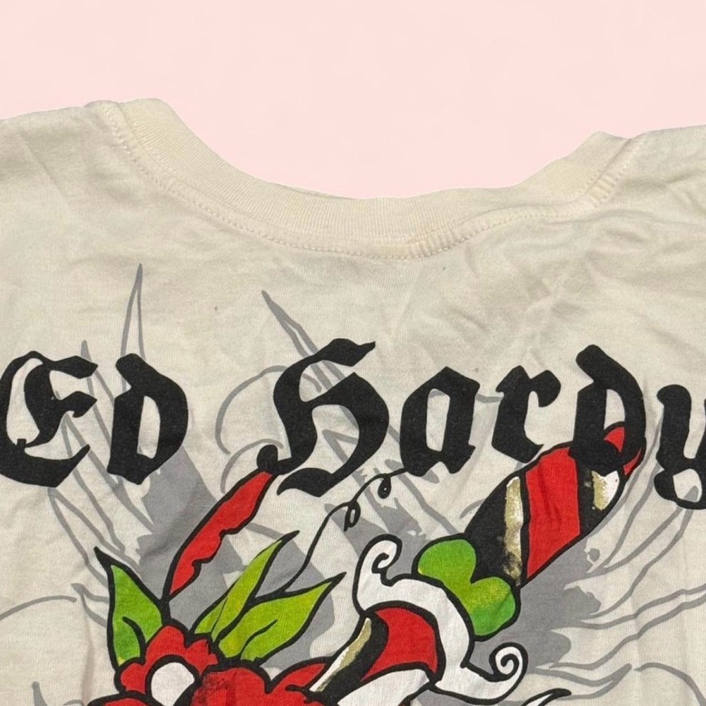 Ed Hardy Cream Graphic Tee